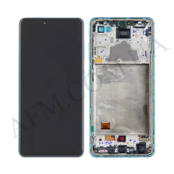 Дисплей Samsung сервісний A725 Galaxy A72 синій + рамка GH82-25463B