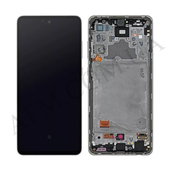 Дисплей Samsung сервісний A725 Galaxy A72 білий + рамка GH82-25463D