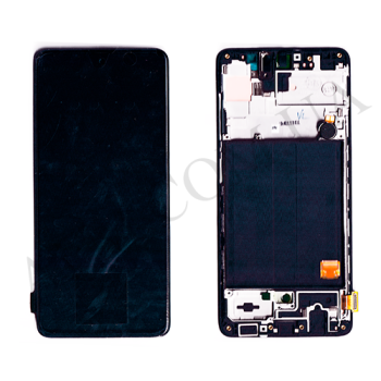 Дисплей Samsung сервісний A515 Galaxy A51 чорний + рамка GH82-21669A