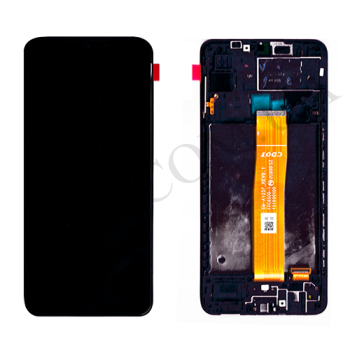 Дисплей Samsung сервісний A127 Galaxy A12 2021 чорний + рамка GH82-26485A