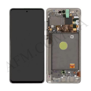 Дисплей Samsung сервісний N770 Galaxy Note 10 Lite SILVER + рамка GH82-22192B