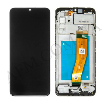 Дисплей Samsung сервісний A025G Galaxy A02S чорний + рамка GH81-18456A
