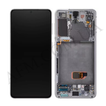 Дисплей Samsung сервісний G991 Galaxy S21 WHITE + рамка GH82-24545C