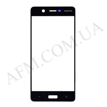 Скло екрану Nokia 8 чорне + OCA плівка