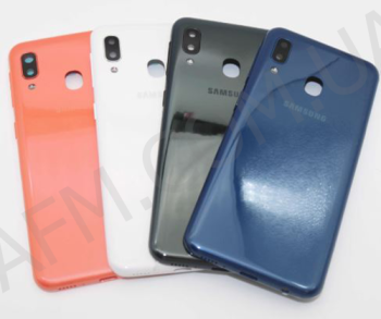 Задня кришка Samsung A202 Galaxy A20E 2019 чорна Black + Скло камери