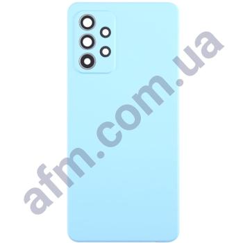 Задняя крышка Samsung A525 Galaxy A52/ A526/ A528 синяя Awesome Blue + стекло камеры