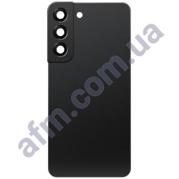 Задняя крышка Samsung S901 Galaxy S22 5G чёрная Phantom Black + стекло камеры