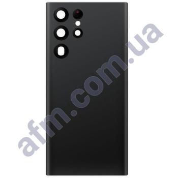 Задняя крышка Samsung S908 Galaxy S22 Ultra 5G чёрная Phantom Black + стекло камеры