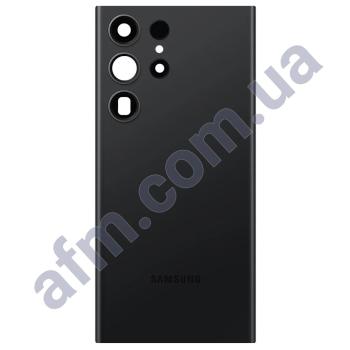 Задняя крышка Samsung S918 Galaxy S23 Ultra чёрная + стекло камеры