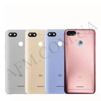 Задня кришка Xiaomi Redmi 6 Global Version на 2 Sim чорна + Скло камери