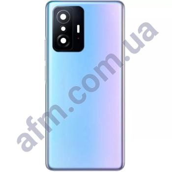 Задняя крышка Xiaomi 11T/ 11T Pro голубая Celestial Blue + стекло камеры