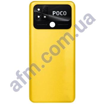 Задня кришка Xiaomi Poco C40 Poco Yellow жовта + Скло камери