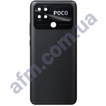 Задня кришка Xiaomi Poco C40 Power Black чорна + Скло камери