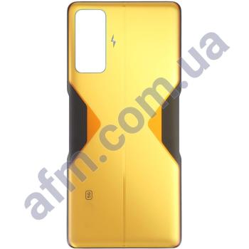 Задняя крышка Xiaomi Poco F4 GT/ Redmi K50 жёлтая Cyber Yellow глянцевая