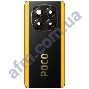 Задняя крышка Xiaomi Poco X7 чёрная + стекло камеры