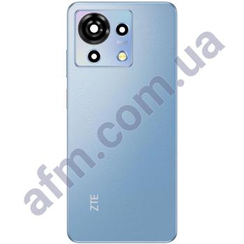 Задняя крышка ZTE Blade V50 Vita голубая + стекло камеры